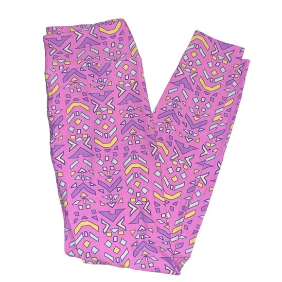 LuLaRoe Women Leggings OS One Size Geo Print Multicolor Buttery Soft Stretch NEW - Picture 4 of 7
